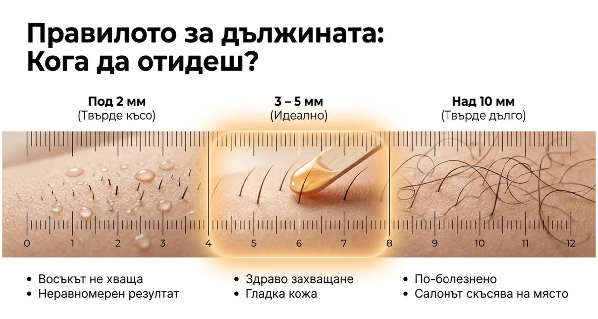 Инфографика каква дължина на косъма е подходяща преди кола маска