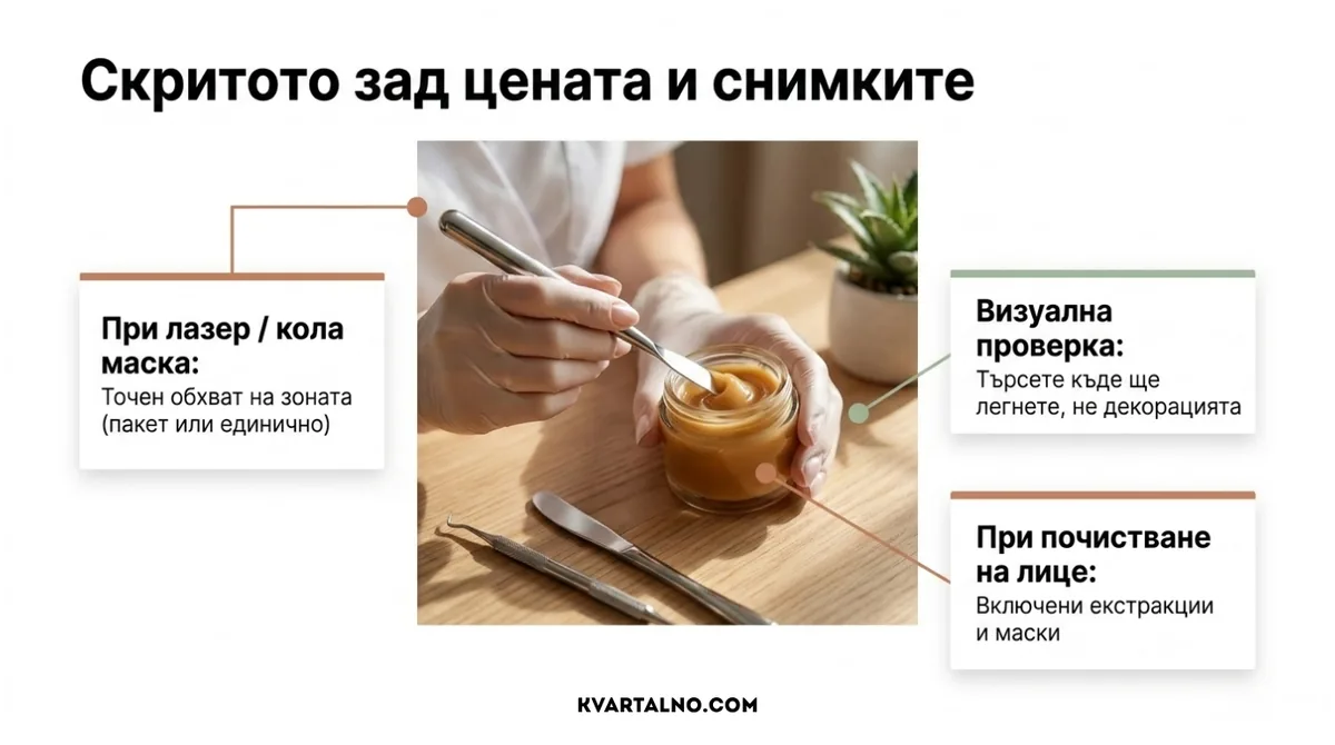 Инфографика какво се крие зад цената и снимките при избор на козметичен салон наблизо