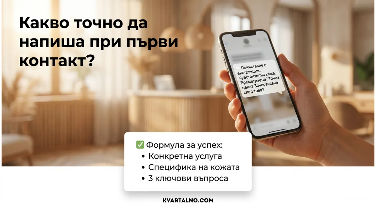 Инфографика какво точно да напишете при първи контакт с козметичен салон