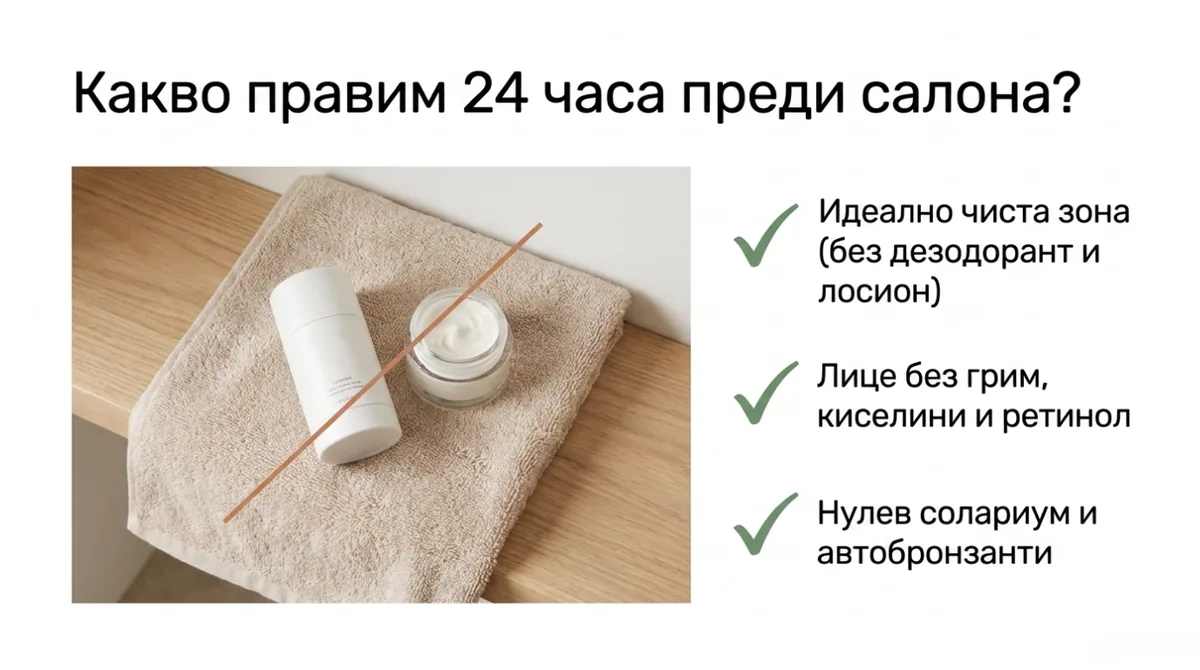 Инфографика какво да направите 24 часа преди лазерна епилация